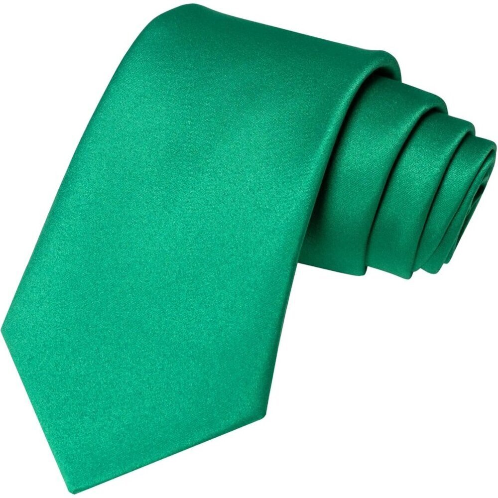 Men's Green Solid Pure Color Imported Polyester Formal Neck Ties